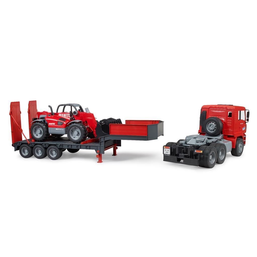 Bruder MAN TGA Low Loader with Manitou Telescopic Loader