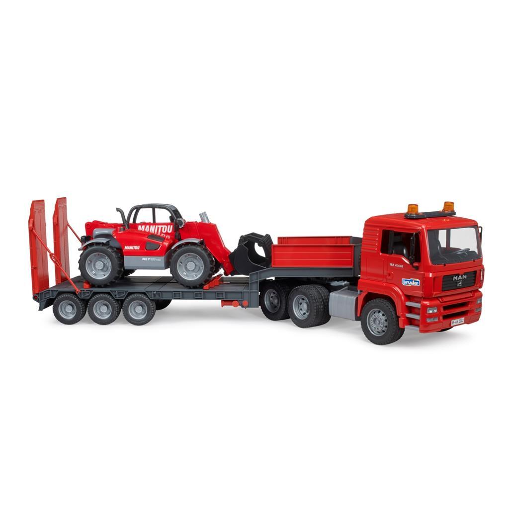 Bruder MAN TGA Low Loader with Manitou Telescopic Loader