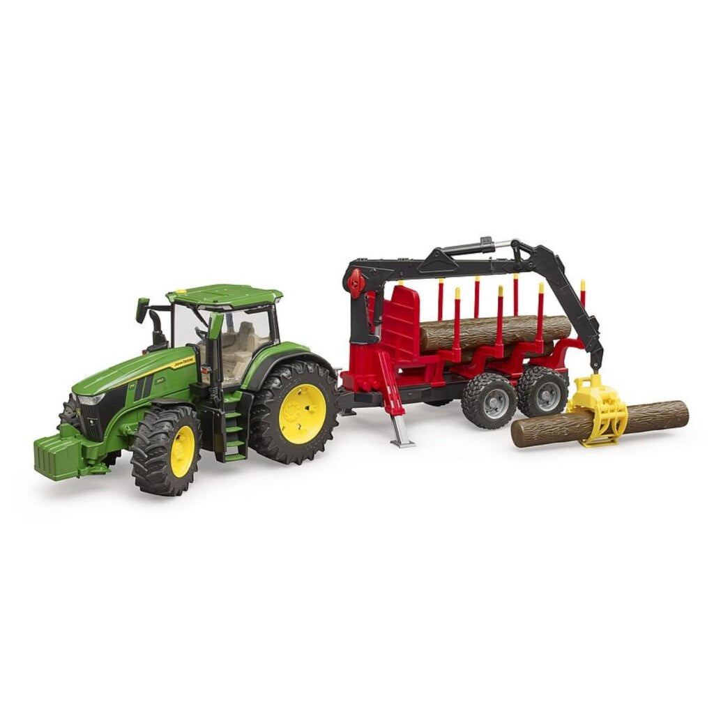Bruder John Deere 7R 350 Tractor with Trailer and Logs