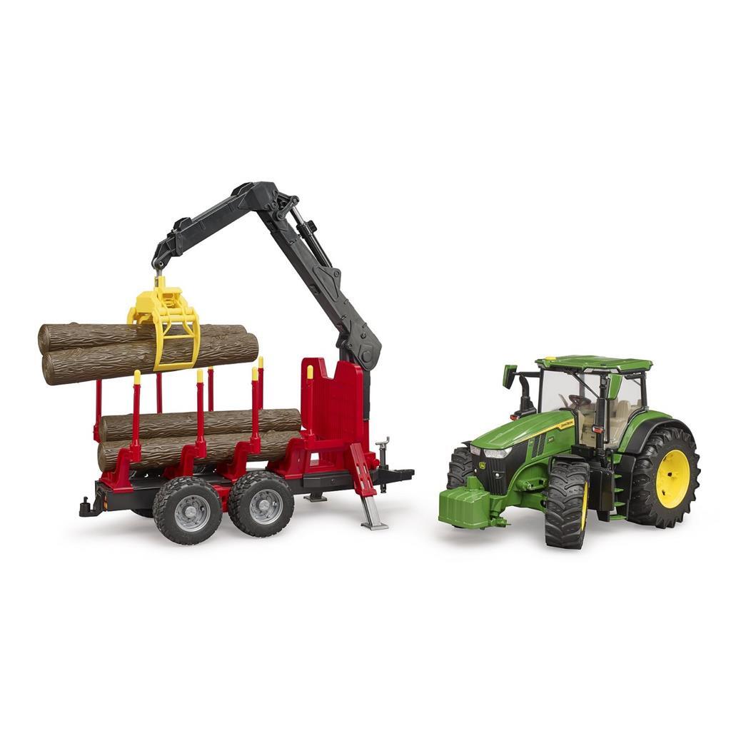 Bruder John Deere 7R 350 Tractor with Trailer and Logs