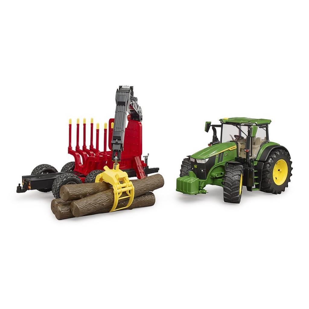 Bruder John Deere 7R 350 Tractor with Trailer and Logs