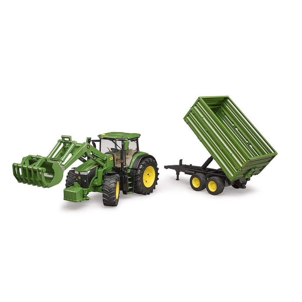 Bruder John Deere 7R 350 Tractor with Front Loader and Trailer