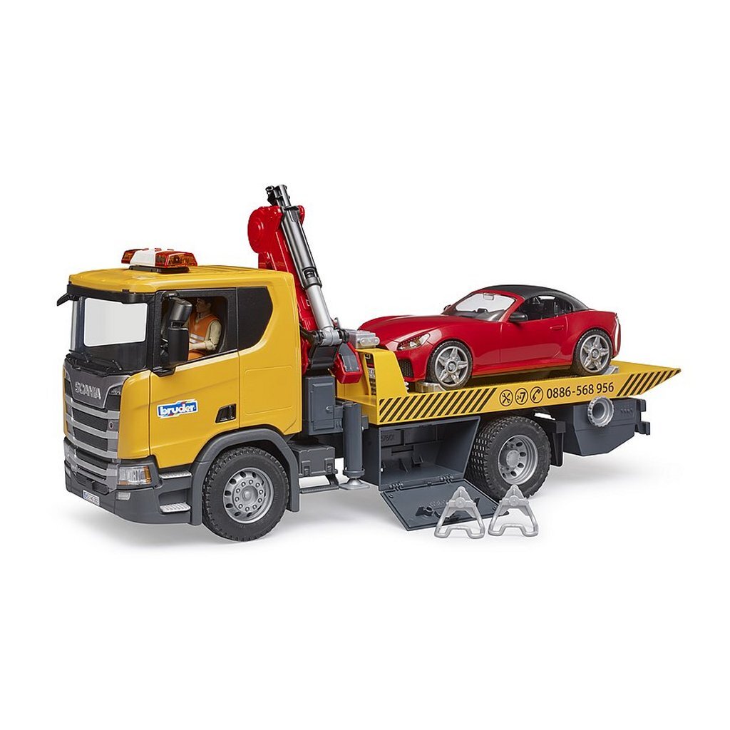 Bruder Scania Super 560R Tow Truck with Lights and Sound + Roadster - Model 03552