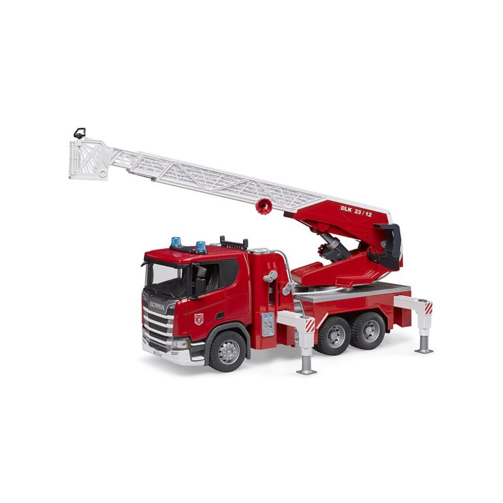 Bruder Scania Super 560R Fire Truck with Turntable Ladder, Water Pump, Light and Sound - Model 03591