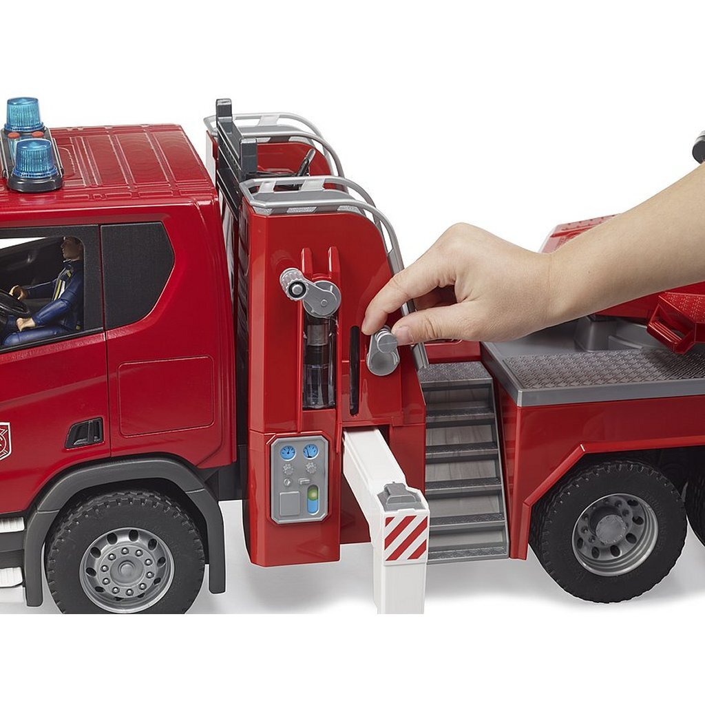 Bruder Scania Super 560R Fire Truck with Turntable Ladder, Water Pump, Light and Sound - Model 03591