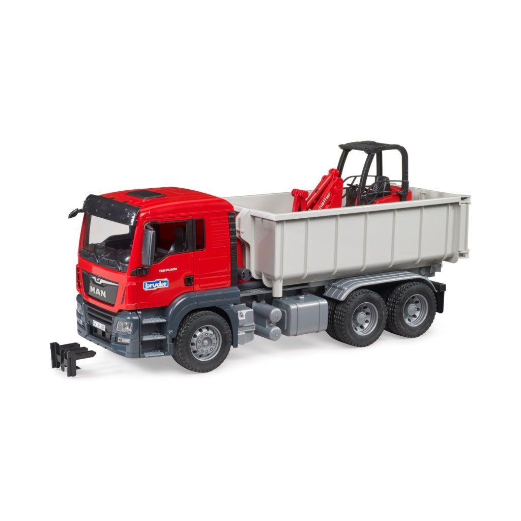 Bruder Man Truck with Roll-off Container + Schaeff Mini Excavator 03624