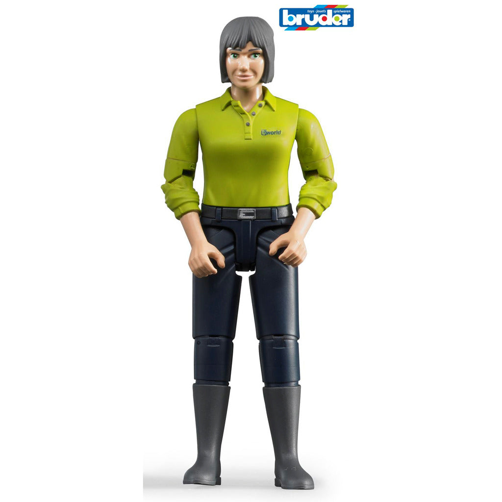 Bruder Woman with Green Shirt & Black Trousers