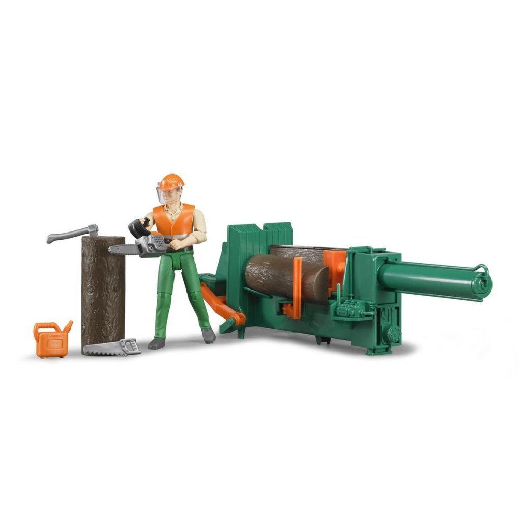 Bruder Log Splitter with Figure and Logs + Accessories 62650