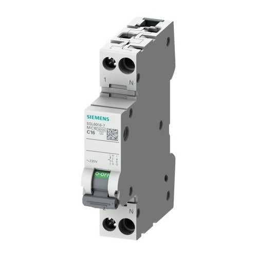 Siemens 5SL6010-6 LEITUNGSSCHUTZSCHALTER 230V 6KA 1+N-Pol. (5SL60106) afbeelding 1