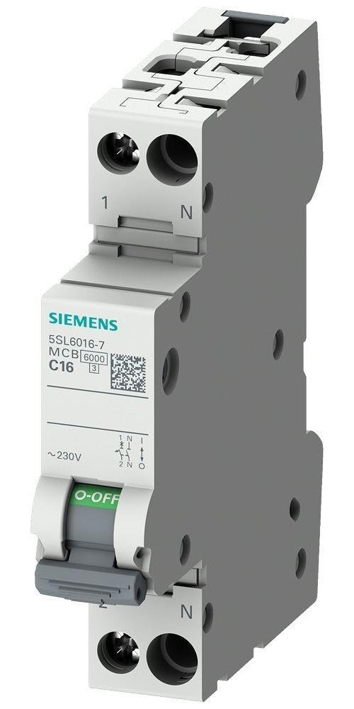 SIEMENS 5SL6016-6 LEITUNGSSCHUTZSCH. 6KA 1+N-POLIG/1TE B16 (5SL60166) afbeelding 1