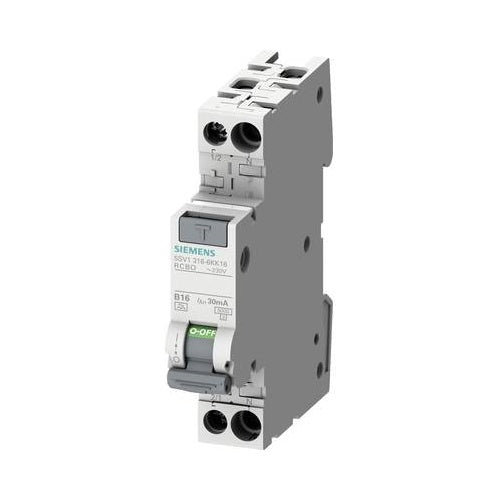 Siemens 5SV13166KK10 FI-Schutzschalter/Leitungsschutzschalter 2polig 10 A 0.03 A 230 V (5SV13166KK10) afbeelding 1
