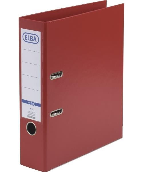 ELBA Ordner rado star, Rückenbreite: 80 mm, rot, DIN A4 Einband außen - innen PP, Sichttasche mit auswechselbarem (10468 RO) afbeelding 1
