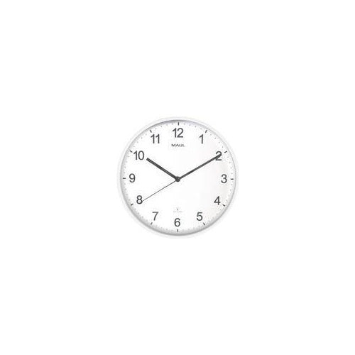 MAUL Wanduhr/Funkuhr MAULsprint, Durchmesser: 300 mm, weiß automatische Synchronisation, Batteriebetrieb, inkl. 1x - 1 Stück (9054602) afbeelding 1