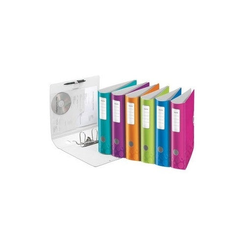 LEITZ Ordner Active WOW, 180 Grad, 80 mm, farbig sortiert DIN A4, runder Rücken, aus Polyform, Oberflächenstruktur - 5 Stück (1106-00-99) afbeelding 1