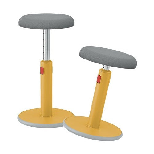 LEITZ Sitz-Steh-Hocker Ergo Cosy Aktiv, gelb höhenverstellbar von 45 - 79 cm über rote Entrieglungstaste, - 1 Stück (6518-00-19) afbeelding 1