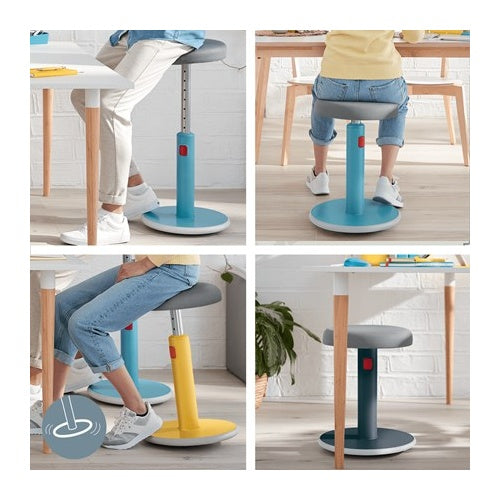 LEITZ Sitz-Steh-Hocker Ergo Cosy Aktiv, gelb höhenverstellbar von 45 - 79 cm über rote Entrieglungstaste, - 1 Stück (6518-00-19) afbeelding 3