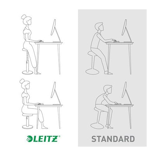 LEITZ Sitz-Steh-Hocker Ergo Cosy Aktiv, gelb höhenverstellbar von 45 - 79 cm über rote Entrieglungstaste, - 1 Stück (6518-00-19) afbeelding 6