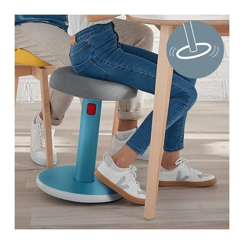 LEITZ Sitz-Steh-Hocker Ergo Cosy Aktiv, blau höhenverstellbar von 45 - 79 cm über rote Entrieglungstaste, - 1 Stück (6518-00-61) afbeelding 4