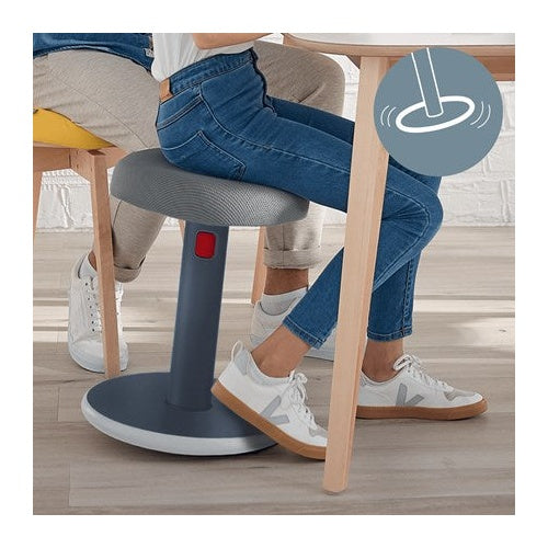 LEITZ Sitz-Steh-Hocker Ergo Cosy Aktiv, grau höhenverstellbar von 45 - 79 cm über rote Entrieglungstaste, - 1 Stück (6518-00-89) afbeelding 4