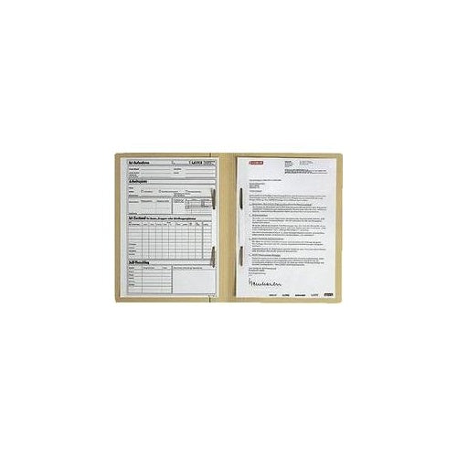 LEITZ Zweifalzhefter, DIN A4, Manilakarton, chamois 320 g-qm, Fassungsvermögen: 2 x 250 Blatt, Schriftgut kann - 50 Stück (3030-00-11) afbeelding 1