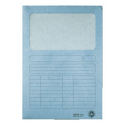 LEITZ Sichtmappe, DIN A4, Karton, mit Sichtfenster, hellblau 160 g/qm, Oberteil mit beschriftbarem Druckraster, Sicht- - 100 Stück (3950-00-30) afbeelding 1