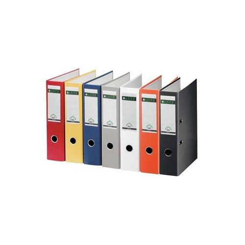 LEITZ Plastikordner, 180 Grad, DIN A4, 80 mm, schwarz ohne Kantenschutz, farbiger Einband aus Pappe, mit PP-Folie - 1 Stück (1013-50-95) afbeelding 1