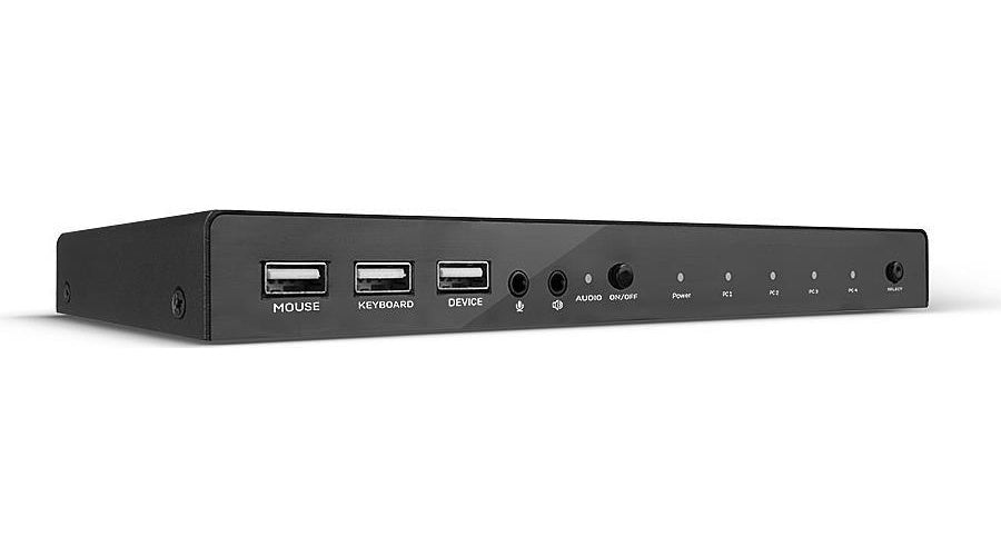Lindy - KVM-/Audio-/USB-Switch - 4 x KVM/Audio/USB - 1 lokaler Benutzer - Desktop (32810) afbeelding 1