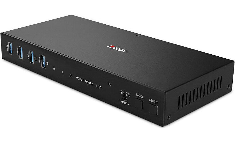 Lindy 2 Port Dual Head HDMI 4K60 USB3.0 KVM Switch (39314) afbeelding 1