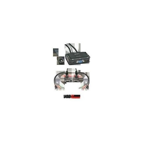 Lindy VGA KVM Switch Compact USB2.0 Audio 2 Port - KVM-/Audio-/USB-Switch - USB - 2 x KVM/Audio/USB - 1 lokaler Benutzer - Desktop (42342) afbeelding 1