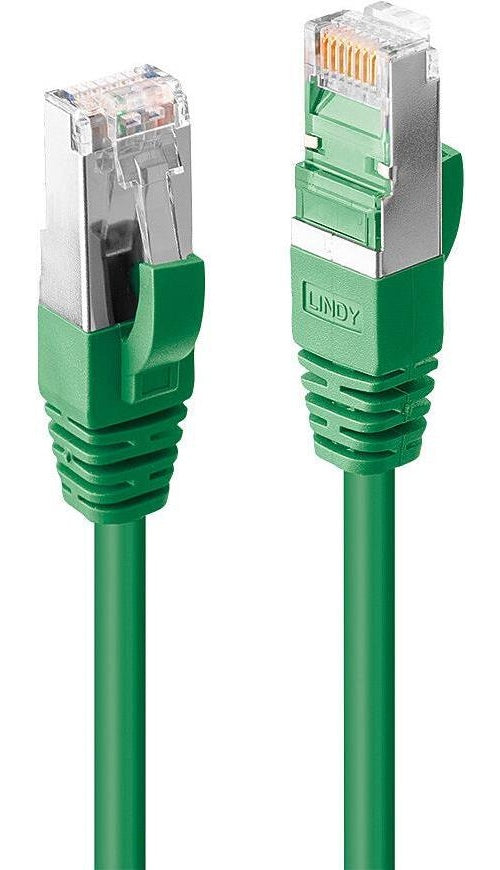 Lindy - Patch-Kabel - RJ-45 (M) zu RJ-45 (M) - 15,0m - 6,2 mm - SFTP, PiMF - CAT 6 - halogenfrei, ohne Haken - grün (45957) afbeelding 1