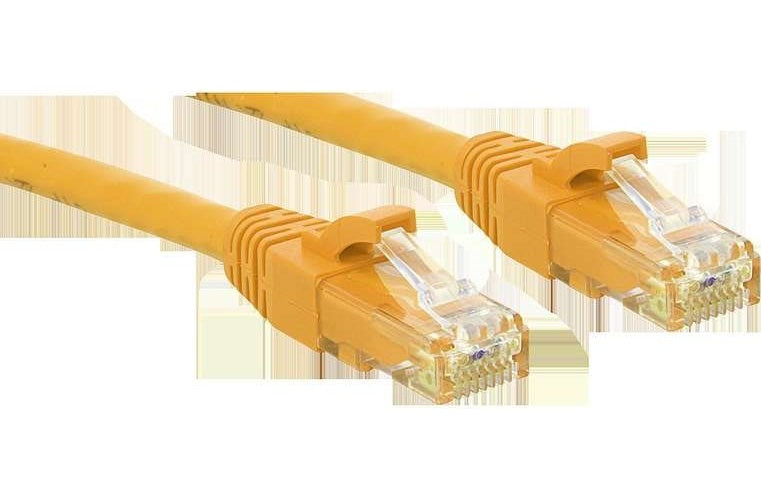 Lindy - Patch-Kabel - RJ-45 (M) - RJ-45 (M) - 15,0m - UTP - CAT 6 - gepresst, verseilt, glatt - Gelb (48068) afbeelding 1