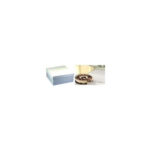 PAPSTAR Torten-Karton mit Deckel, Maße: 300 x 300 x 130 mm aus Pappe, Materialstärke: 600 g/qm, Farbe: weiß - 10 Stück (18857) afbeelding 1