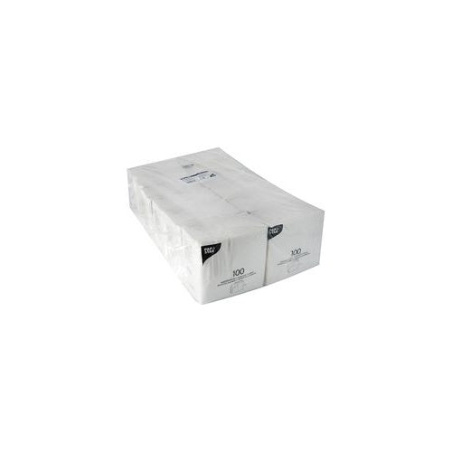 PAPSTAR Servietten, 330 x 330 mm, 1-lagig, weiß geprägte Uni-Servietten, 1/4 Falz, eingeschweißt - 1 Stück (81451) afbeelding 1