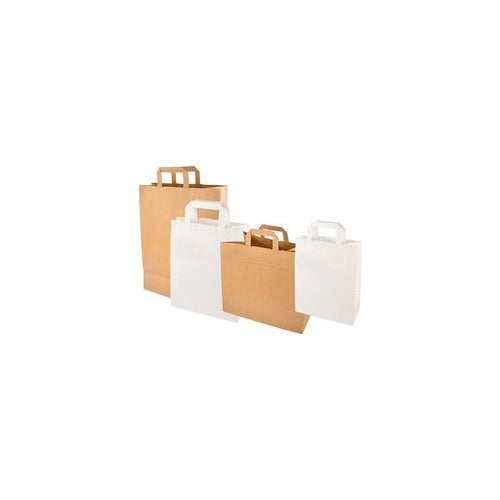 PAPSTAR Papier-Tragetasche, 320 x 170 x 440 mm, braun aus Kraftpapier, 70 g/qm, Tragkraft: 9 kg, mit Tragegriff - 1 Stück (86451) afbeelding 1