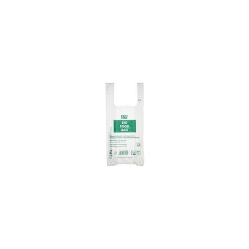 PAPSTAR Hemdchen-Tragetasche, aus Bio-Folie, transparent aus nachhaltigem Bio-Kunststoff, Maße: 470 x 220 mm, ideal - 1 Stück (88295) afbeelding 1
