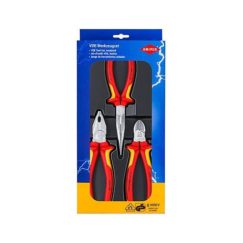 KNIPEX Elektro-Paket 3-teilig Kombi-,Flachzange + Seitenschn. (00 20 12) - 4003773012412 - image 1