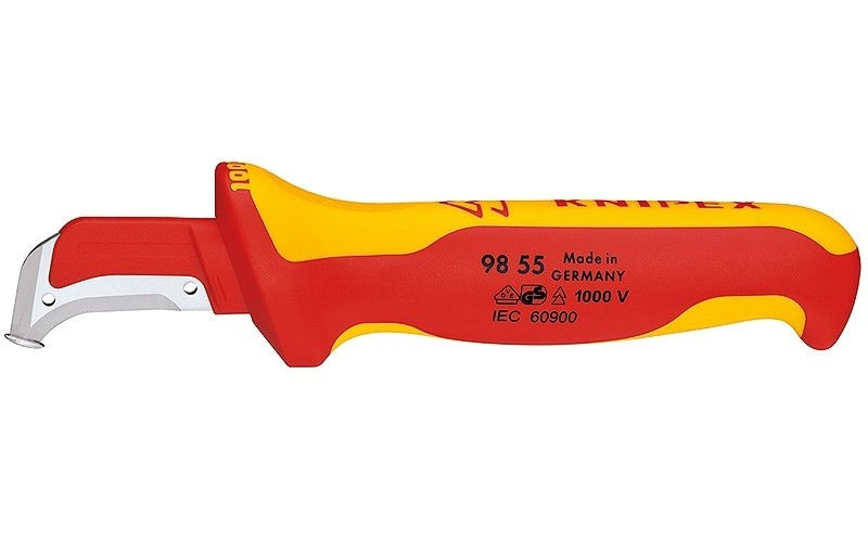 Knipex Kabelmantelmesser 009855 Metallic  Red  Yellow Fixed blade knife afbeelding 2