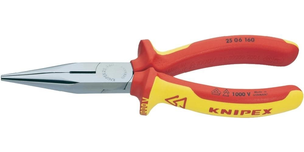Knipex 25 06 160 VDE Flachrundzange Gerade 160 mm afbeelding 1