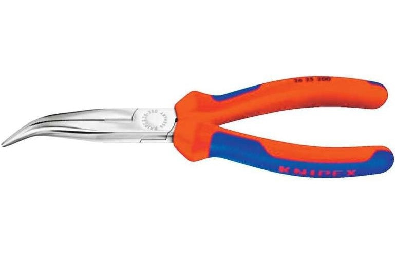 Knipex 26 25 200 Elektronik- u. Feinmechanik Flachrundzange 40° gebogen 200 mm afbeelding 1