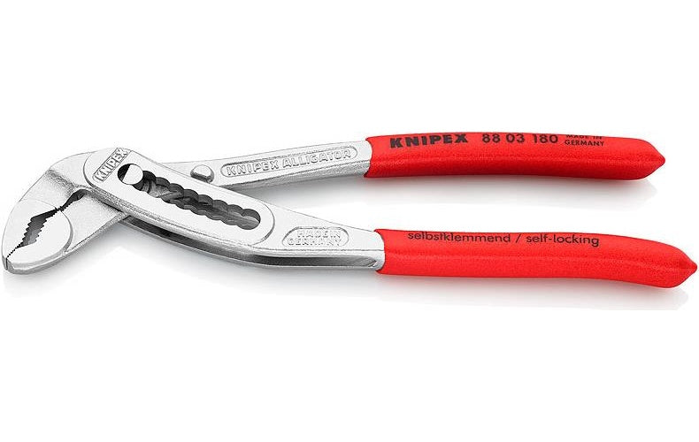 Knipex 88 03 180 Alligator® Wasserpumpenzange mit rutschhemmendem Kunststoff überzogen verchromt 180 mm (88 03 180) afbeelding 1