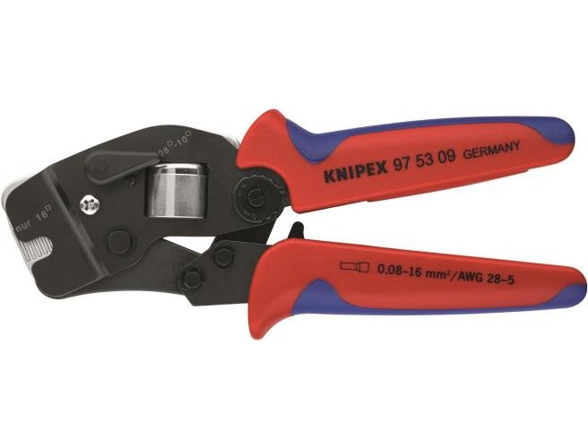 KNIPEX Selbsteinst. Crimpzange f. Aderendhülsen 97 53 09 SB Selbsteinstellende Crimpzangen für Aderendhülsen mit Fronteinführung, Länge 190 mm, Modell 97 53 09 : Verpressung von 0,08 bis 10,0 mm² und 16,0 mm² in einem Profil, mit Wahlhebel afbeelding 1