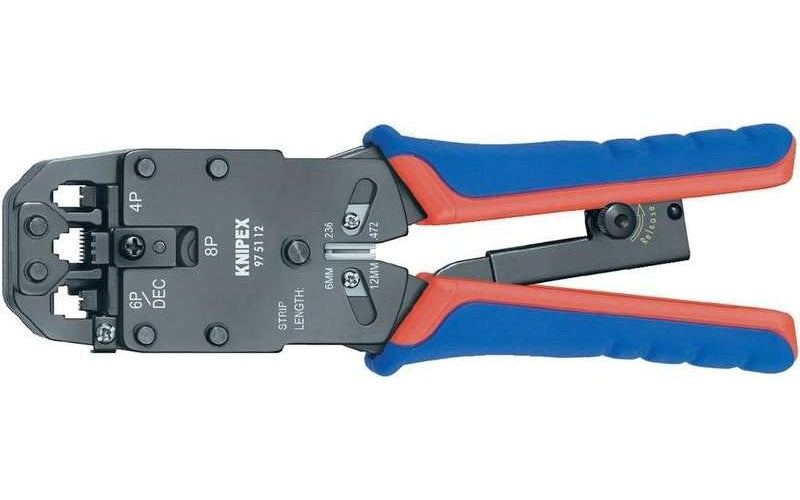 Knipex 97 51 12 97 51 12 D1 Crimpzange Modularstecker (Westernstecker) RJ10, RJ11, RJ12, RJ45 afbeelding 1