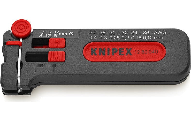 Knipex Mini-Abisolierer Ø 0,12 - 0,4 mm · AWG 36 - 26 12 80 040 SB (12 80 040 SB) afbeelding 1
