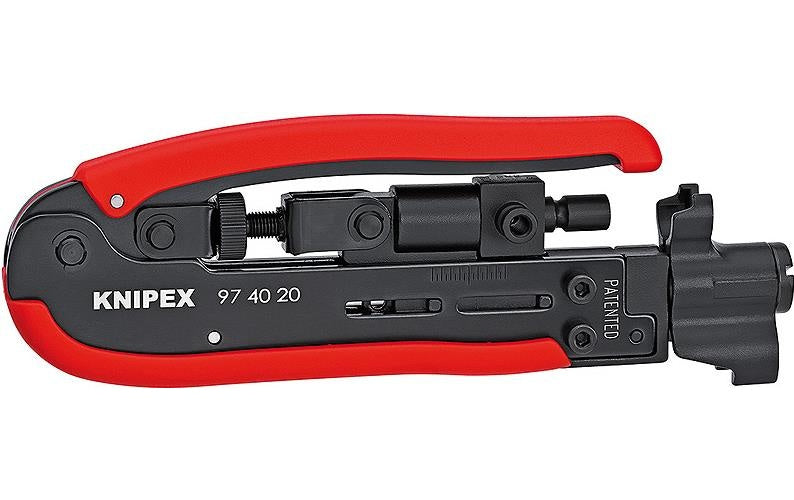 Knipex 97 40 20 SB Kompressionswerkzeug Geeignet für F-Stecker, BNC-Stecker, RCA-Stecker RG59, RG6, RG11 afbeelding 1