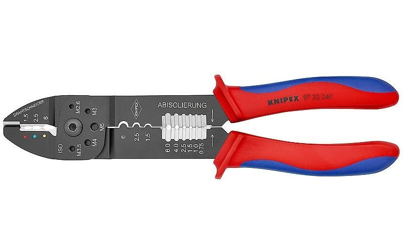 Knipex | Cable Crimper 97 32 240 Crimping Tool | For Cable And Wire Terminals - Black Blue Red afbeelding 1
