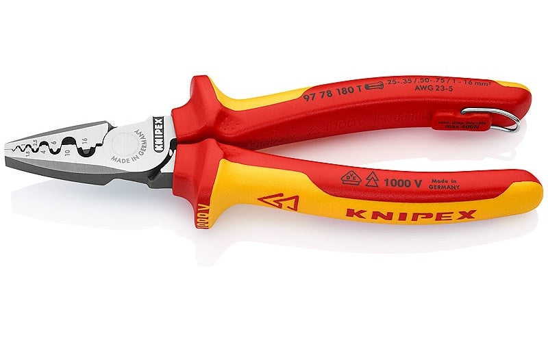 Knipex 97 78 180 T Crimpzange Aderendhülsen 0.25 bis 16 mm² afbeelding 1