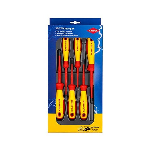 Knipex VDE Schraubendreher-Set Schlitz, Kreuzschlitz Phillips, Kreuzschlitz Pozidriv (00 20 12 V04) afbeelding 1