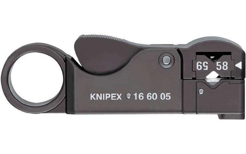 Knipex 16 60 05 KOAX Kabelentmanteler Geeignet für Koaxialkabel 4 bis 12 mm RG58, RG59, RG62 - 4003773244882 - image 1