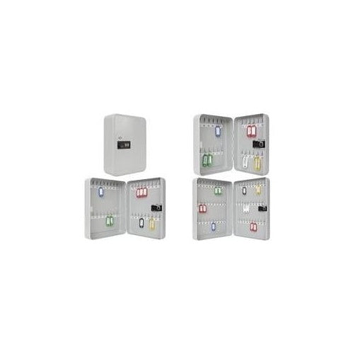 WEDO Schlüsselschrank mit mechanischem Zahlenschloss, für 36 Schlüssel, flach, lichtgrau, 3-stelliges Zahlenschloss, aus - 1 Stück (102 43637) afbeelding 1