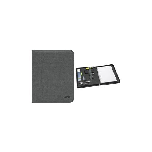 WEDO Schreibmappe COLLEGE, A4, Polyester, grau mit Leinenstruktur, Einsteckfach für oben oder seitlich - 1 Stück (58 351412) afbeelding 1